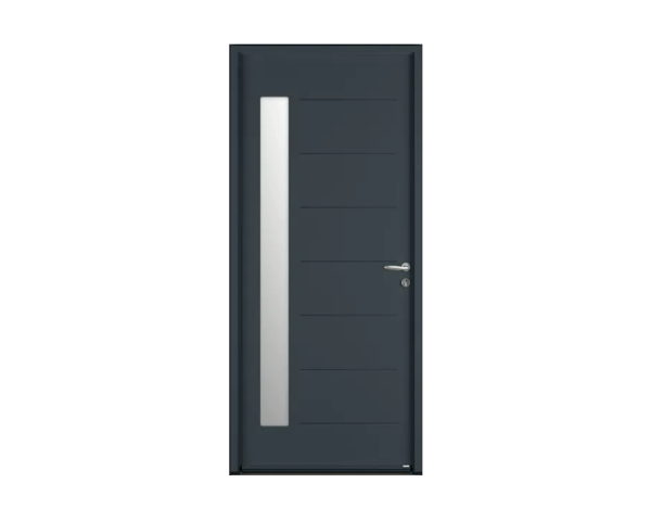Portes d'entrée ACIER - ABSCISSE EVO - Anthracite - Poussant Gauche - 215 cm x 90 cm