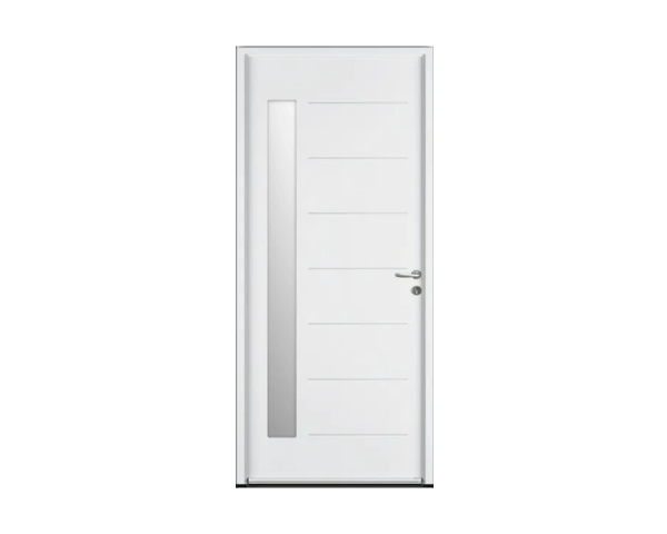 Portes d'entrée ACIER - ABSCISSE EVO - Blanc - Poussant Gauche - 215 cm x 90 cm