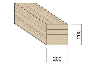 Poutre Lamellée-collée Epicéa 200 x 200 mm Poutre Lamellée-collée Epicéa 200 x 200 mm
