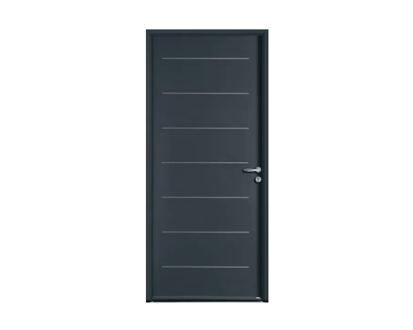 Portes d'entrée ACIER - ÉQUATION - Anthracite - Poussant Gauche - 215 cm x 90 cm