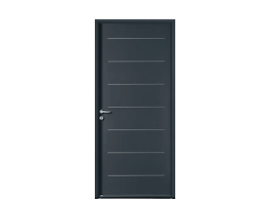Portes d'entrée ACIER - ÉQUATION - Anthracite - Poussant Droit - 215 cm x 90 cm