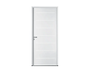 Portes d'entrée ACIER - ÉQUATION - Blanc - Poussant Droit - 215 cm x 90 cm