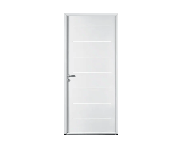 Portes d'entrée ACIER - ÉQUATION - Blanc - Poussant Droit - 215 cm x 90 cm