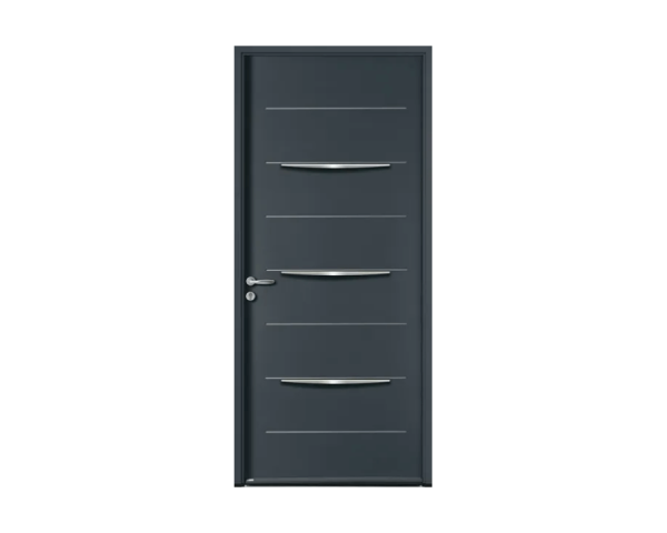 Portes d'entrée ACIER - ALIA - Anthracite - Poussant Droit - 215 cm x 90 cm