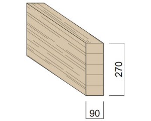 Poutre Lamellée-collée Epicéa 90 x 270 mm
