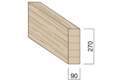 Poutre Lamellée-collée Epicéa 90 x 270 mm