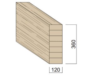 Poutre Lamellée-collée Epicéa 120 x 360 mm