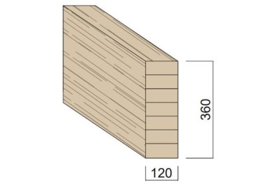 Poutre Lamellée-collée Epicéa 120 x 360 mm