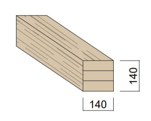 copy of Poutre Lamellée-collée Epicéa 140 x 140 mm