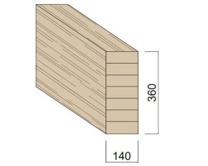 Poutre Lamellée-collée Epicéa 140 x 360 mm