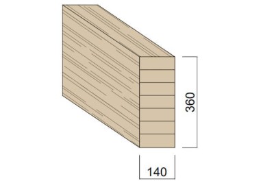 Poutre Lamellée-collée Epicéa 140 x 360 mm Poutre Lamellée-collée Epicéa 140 x 360 mm