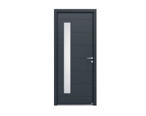 Porte d'entrée bois et alu modèle ALBE vue extérieure