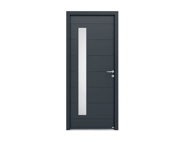 Porte d'entrée bois et alu modèle ALBE vue extérieure