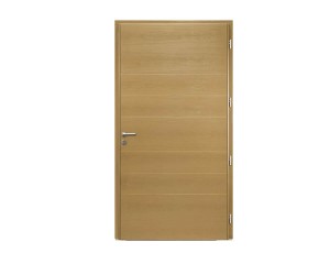 Porte d'entrée Bois et Alu modèle ALINEA Mixte vue extérieure. 2