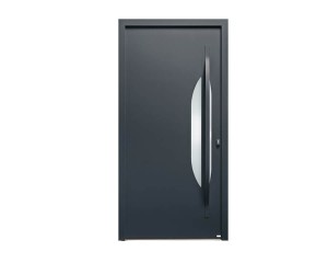 Porte d'entrée Bois et Alu modèle AZUR Mixte. Vue extérieure.