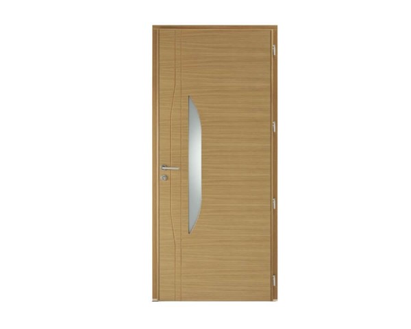 Porte d'entrée Bois et Alu modèle AZUR Mixte. Vue intérieure.