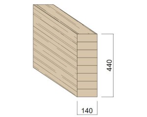 Poutre Lamellée-collée Epicéa 140 x 440 mm