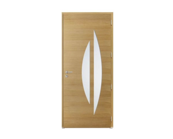 Porte d'entrée Bois et Alu modèle SELENE Mixte. Vue intérieure.