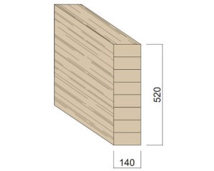 Poutre Lamellée-collée Epicéa 140 x 520 mm