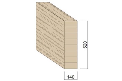 Poutre Lamellée-collée Epicéa 140 x 520 mm