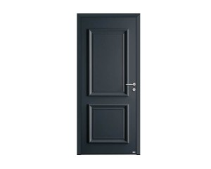 Porte d'entrée Bois et Alu modèle NOE Mixte. Vue extérieure.