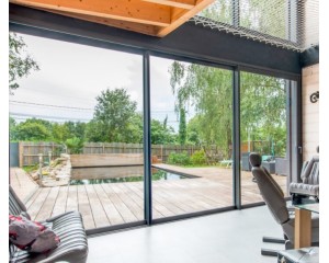 Coulissant à galandage 3 vantaux 3 rails 2