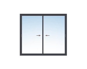 Baie coulissante 2 vantaux 2 rails.