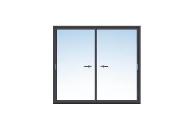 Baie coulissante 2 vantaux 2 rails.