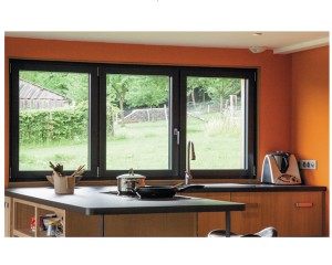 Fenêtre 2 vantaux + fixe aluminium. 2