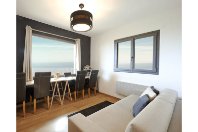 Fenêtre 2 vantaux aluminium. vue d'ambiance