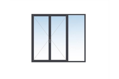 Porte Fenêtre 2 vantaux + fixe aluminium