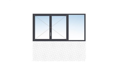 Fenêtre 2 vantaux + fixe PVC. Fenêtre 2 vantaux + fixe PVC.