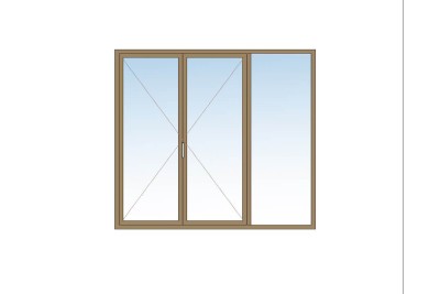 Porte Fenêtre 2 vantaux + 1 fixe BOIS