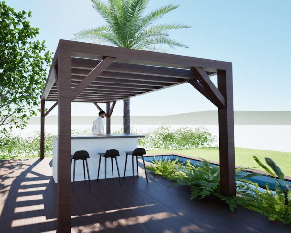 Pergolas bois TERRASOL 5.00 x 4.00 m