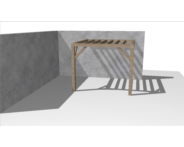 Pergolas bois TERRASOL murale 3.00 x 3.00 m
