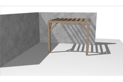 Pergolas bois TERRASOL murale 3.00 x 3.00 m