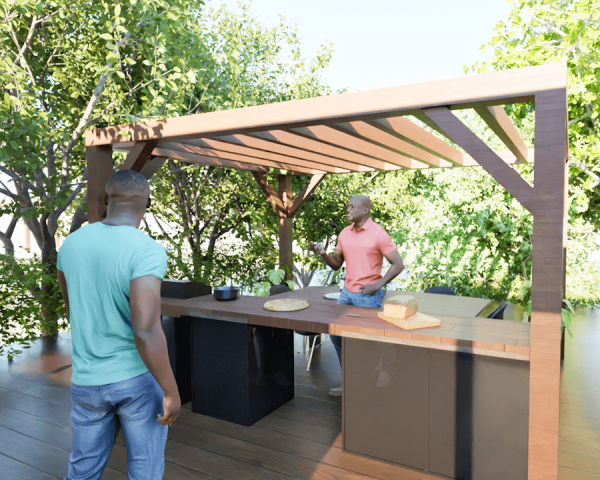 Pergolas bois TERRASOL 4.00 x 4.00 m