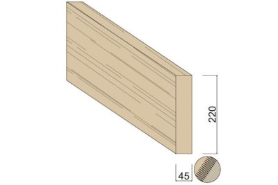 Poutre Contre-collée BMA KVH Épicéa 45 x 220 mm