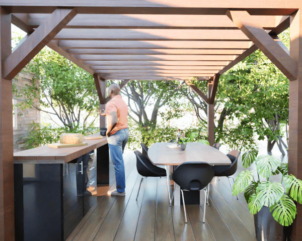 Pergolas bois TERRASOL 4.00 x 4.00 m