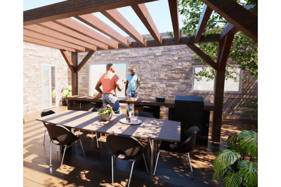 Pergolas bois TERRASOL 4.00 x 4.00 m