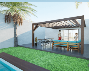 Pergolas bois TERRASOL murale 3.00 x 4.00 m 2