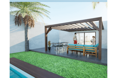 Pergolas bois TERRASOL murale 3.00 x 4.00 m