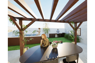 Pergolas bois TERRASOL murale 3.00 x 4.00 m