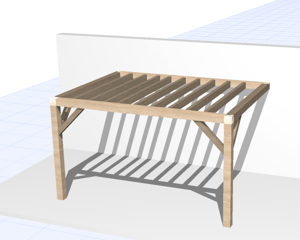 Pergolas bois TERRASOL murale 3.00 x 4.00 m