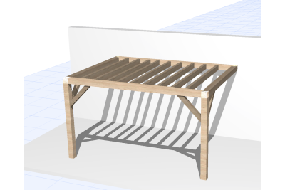 Pergolas bois TERRASOL murale 3.00 x 4.00 m