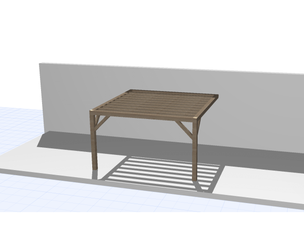 Pergolas bois TERRASOL murale 4.00 x 4.00 m