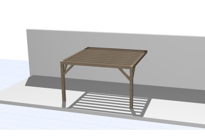 Pergolas bois TERRASOL murale 4.00 x 4.00 m