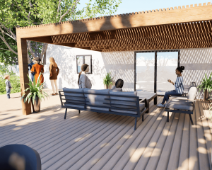 Pergolas bois OMBRIERE murale 4.00 x 5.00 m