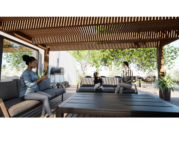 Pergolas bois OMBRIERE murale 4.00 x 5.00 m