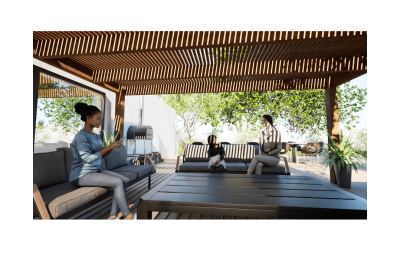 Pergolas bois OMBRIERE murale 4.00 x 5.00 m